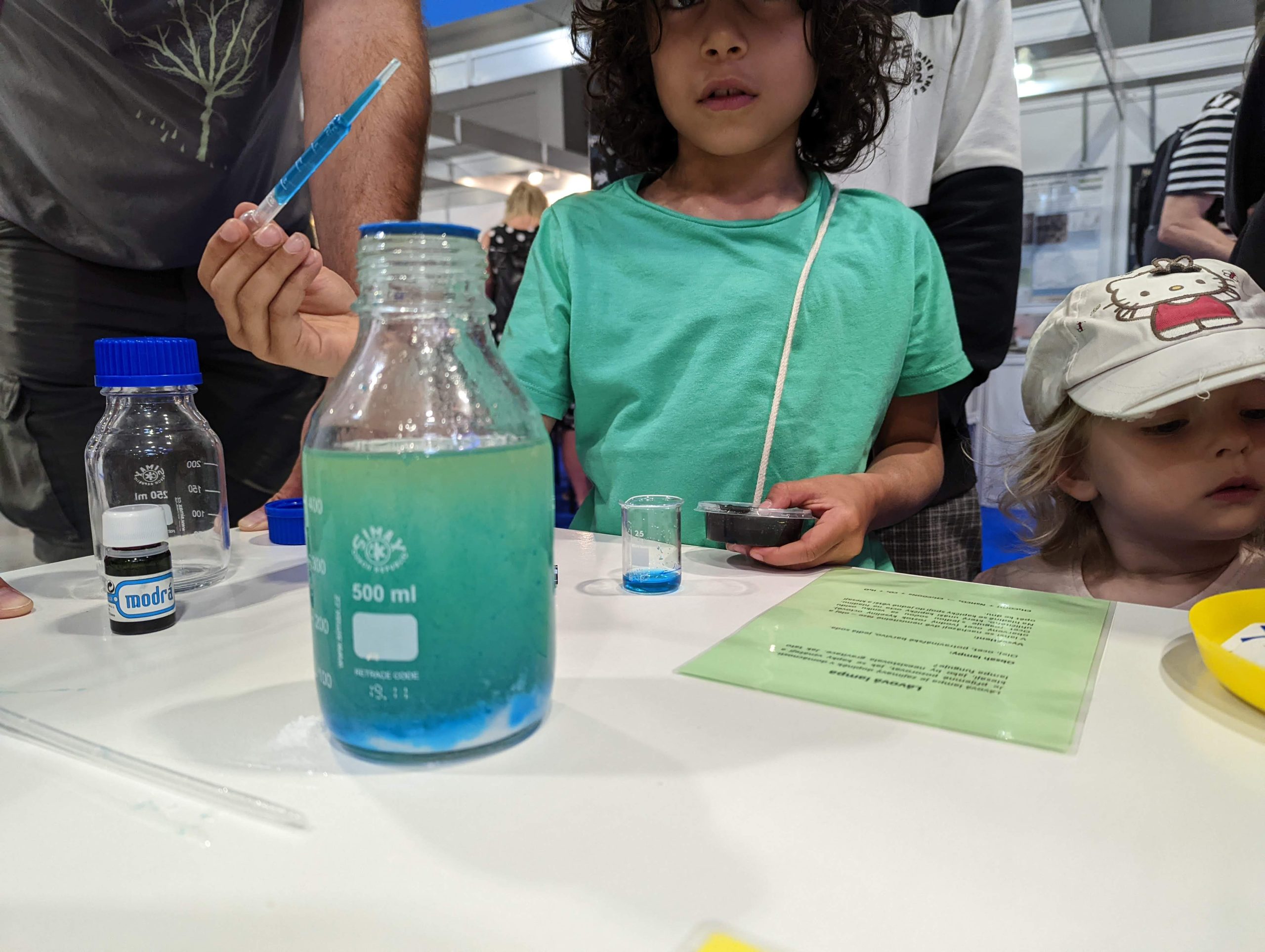 To make a little chemist happy, all you need is a little pipette and coloured water.