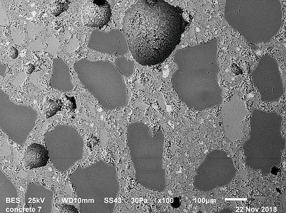 Fig. 2: Image of a cross-section of the cement screeds