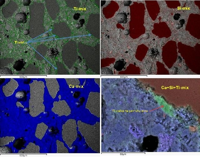 Fig. 3: EDS elemental map of the cement screed cross-section
